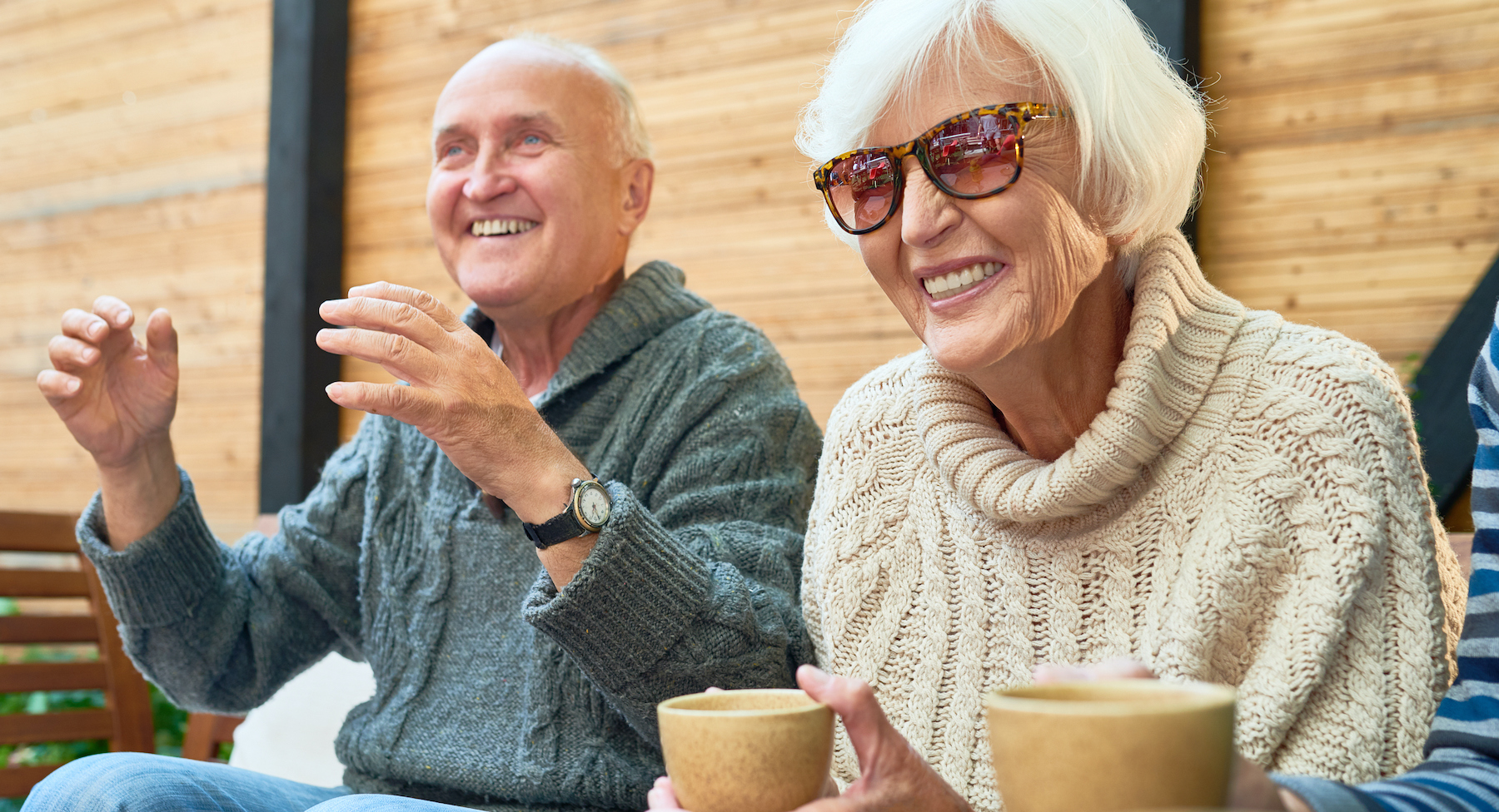 Gathering of Best Friends Women and man enjoying coffee
